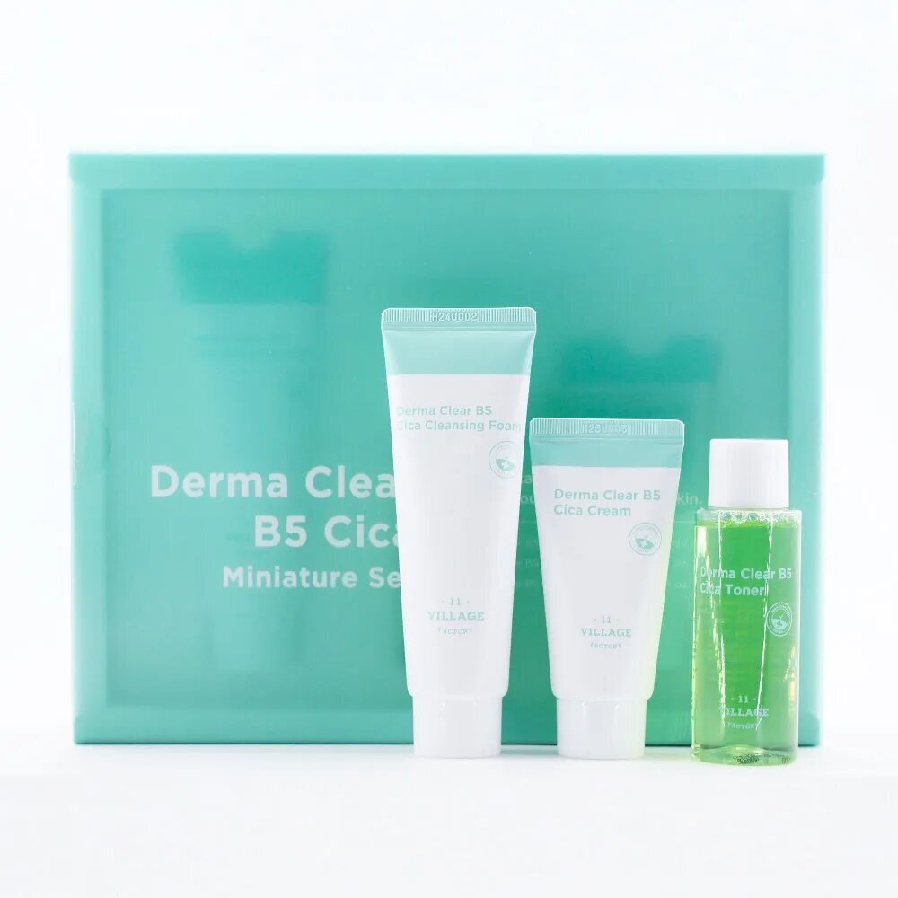 Village 11 Factory Набор успокаивающих средств для лица с центеллой Derma Clear B5 Cica Miniature Set