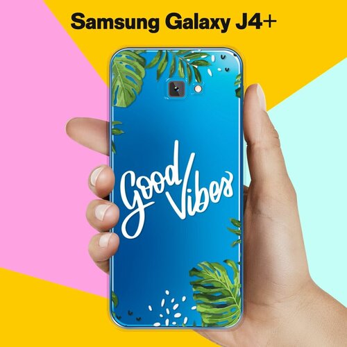 Силиконовый чехол на Samsung Galaxy J4+ Надпись в пальмах / для Самсунг Галакси Джей 4 Плюс 2018 силиконовый чехол на samsung galaxy j4 perfect для самсунг галакси джей 4 плюс 2018