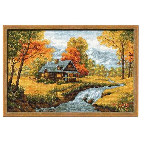 Риолис Набор для вышивания крестом Осенний пейзаж (1079), разноцветный, 1 шт., 38 х 26 см