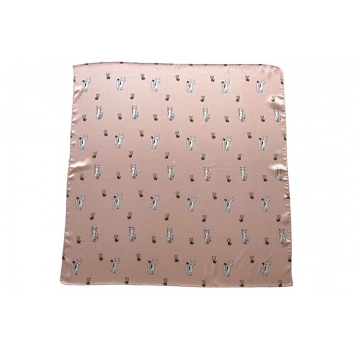 Платок Tranini, натуральный шелк, 70х70 см, коралловый, розовый