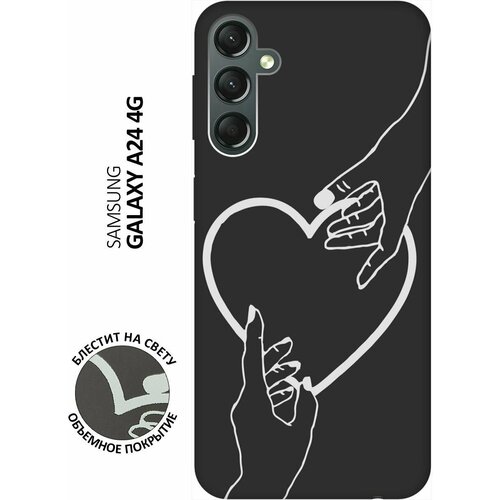 Матовый Soft Touch силиконовый чехол на Samsung Galaxy A24, Самсунг А24 с 3D принтом Hands W черный матовый soft touch силиконовый чехол на samsung galaxy a24 самсунг а24 с 3d принтом indifference w черный