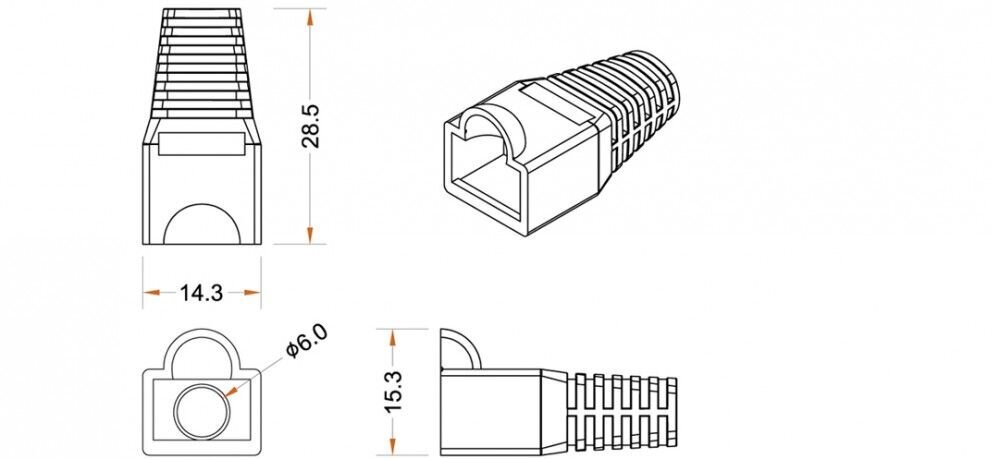 Колпачок Hyperline (BOOT-BK-10) д285мм ш143мм в153мм черный (упак:10)