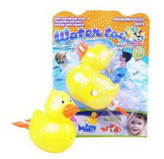 Игрушка для ванны ABtoys Веселое купание Утенок заводной Junfa Toys - фото №1