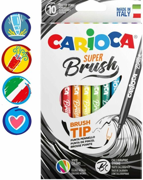 CARIOCA Фломастеры-кисть 10 цветов, Carioca 