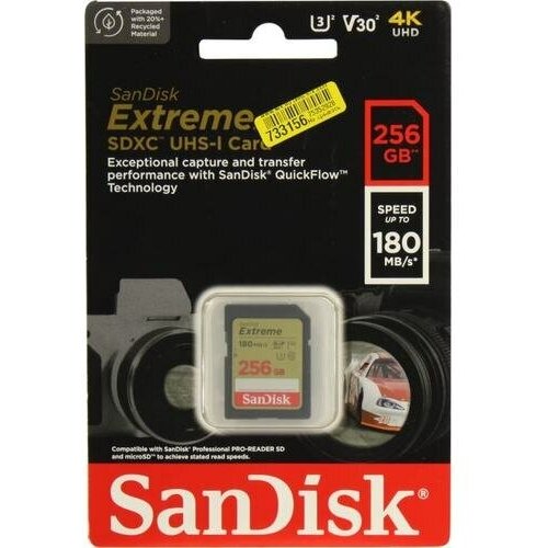 SD карта Sandisk Extreme SDSDXVV-256G-GNCIN карта памяти transcend sdxc 128gb class 10 uhs i u3 v30