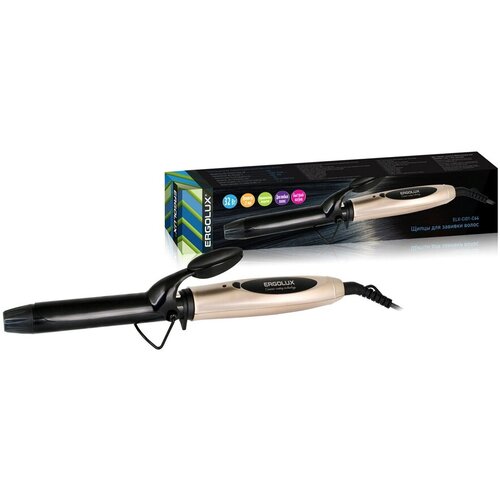 Щипцы ERGOLUX ELX-CI01-C64 32Вт для завивки волос 25мм керамическое покрытие цвет чёрный золотая вставка 72000₽