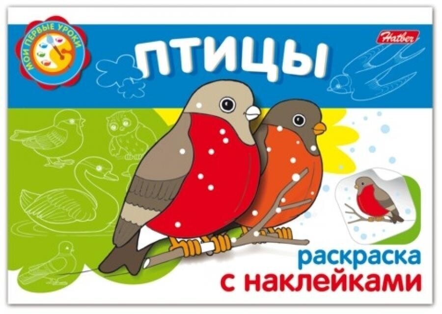 Раскраска-Мои первые уроки А5 4л. Хатбер "Птицы" с наклейками 4Р5н_05826 (10/10/60)