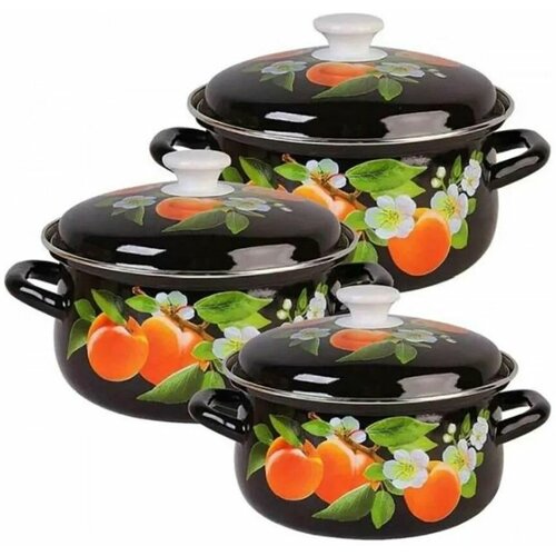 Набор кастрюль 3 пр. Абрикос Коричневый