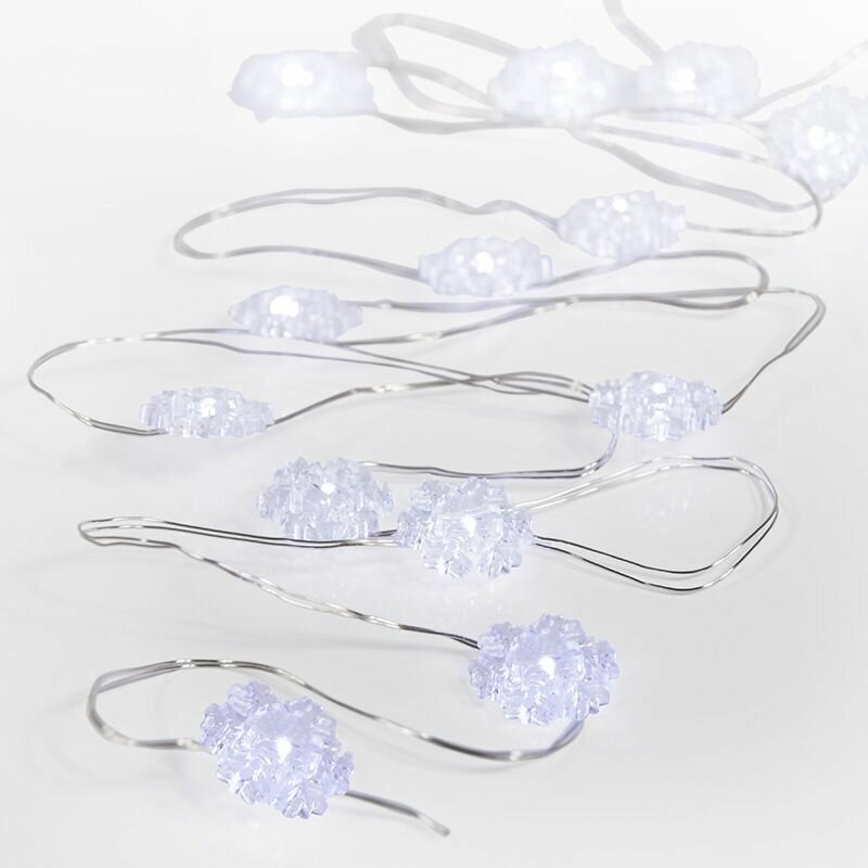 Электрическая светодиодная гирлянда "Снежинки" Neon-Night 2 м, белое свечение