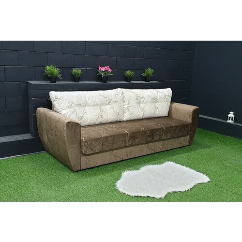 Диван еврокнижка Амстердам какао/бежевый Siesta Cocoa/Milk спальное место 1,95х1,6 2450х950х1150