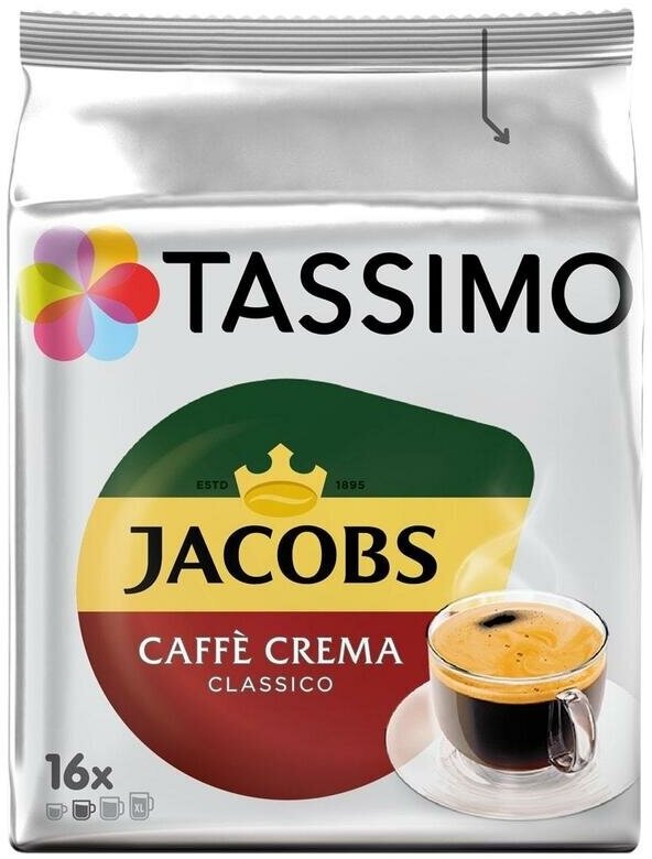 Кофе в капсулах для кофемашин Tassimo Caffe Crema (16 штук в упаковке) - фотография № 1