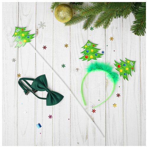 фото Карнавальный набор детский "елочка" (ободок+ бабочка+ волшебная палочка) 2557097 страна карнавалия