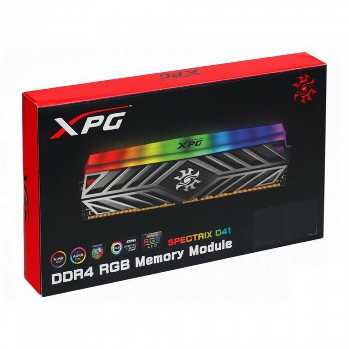 Оперативная память ADATA DDR4 16Gb (2x8Gb) 3200MHz pc-25600 XPG SPECTRIX D41 RGB Grey (AX4U32008G16A-DT41) - фотография № 8