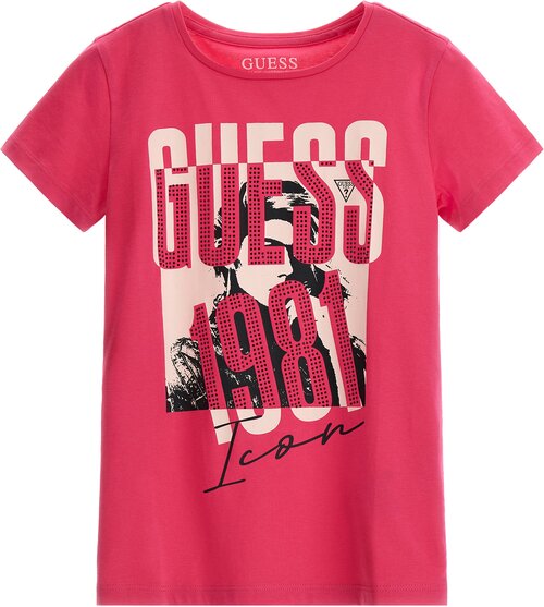 Футболка GUESS, размер 164, розовый