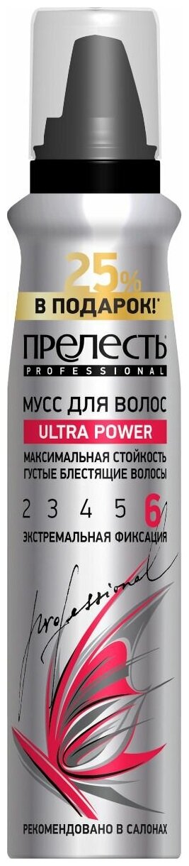 Мусс для волос прелесть Professional Ultra Power экстремальная фиксация 160мл