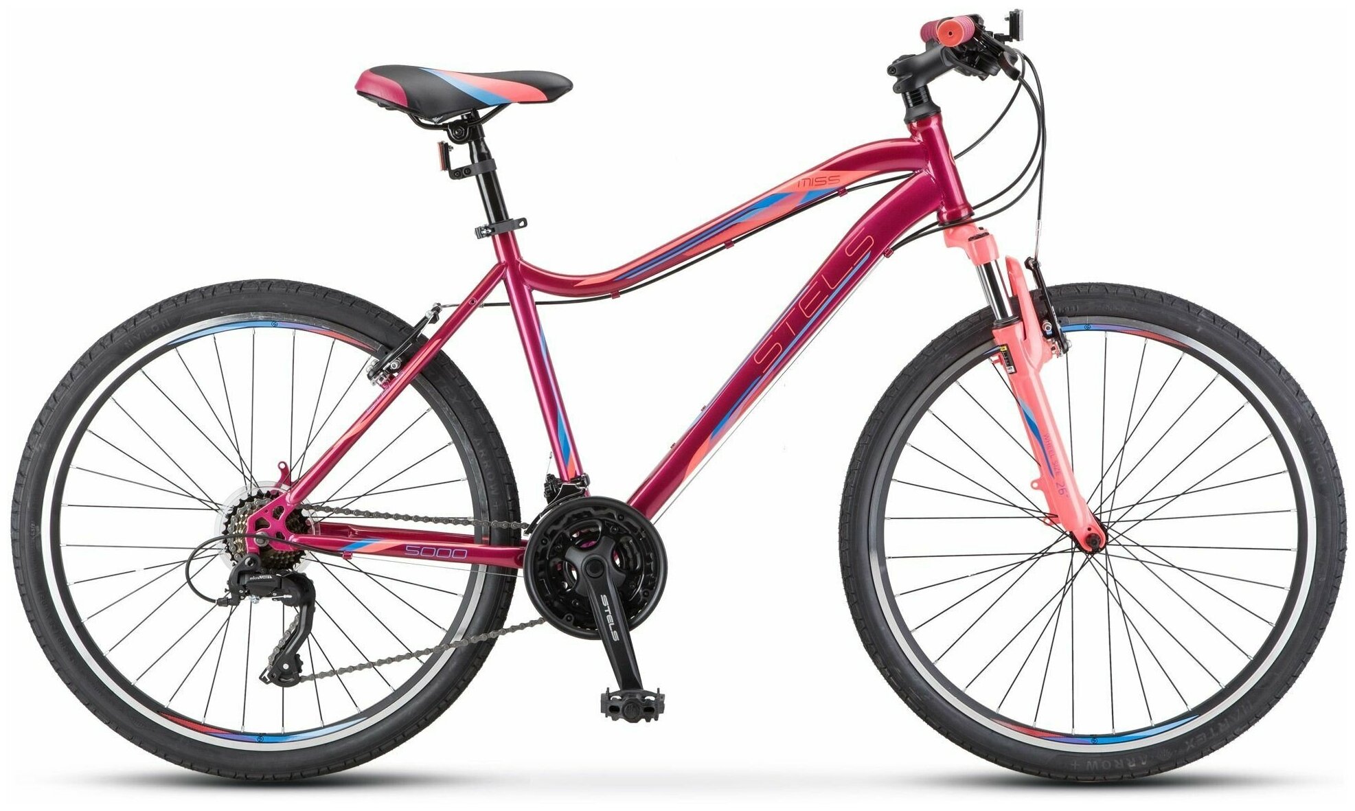 Горный (MTB) велосипед STELS Miss 5000 V 26 V050 (2021) рама 18" Вишнёвый/розовый