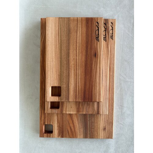 Разделочная доска прямоугольная с ручкой большая, карагач 40*25*2 (см)