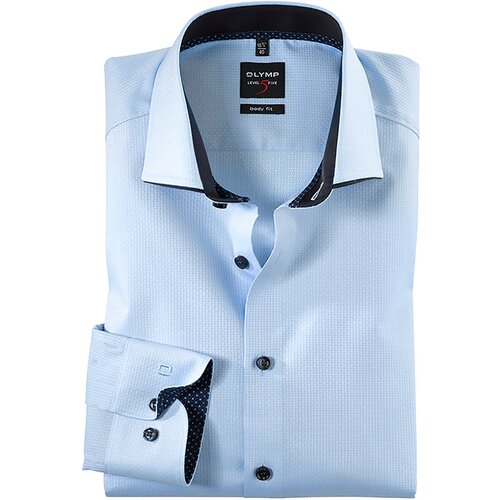 Рубашка мужская OLYMP Level Five Body Fit голубая арт. 21306411 разм.39 фото 