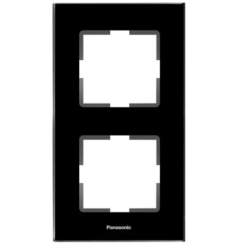 Рамка Panasonic Karre Plus WKTF08123GB-RU 2x вертикальный монтаж стекло черный (упак:1шт) рамка panasonic karre plus 2x вертикальный монтаж пластик бронза упак 1шт