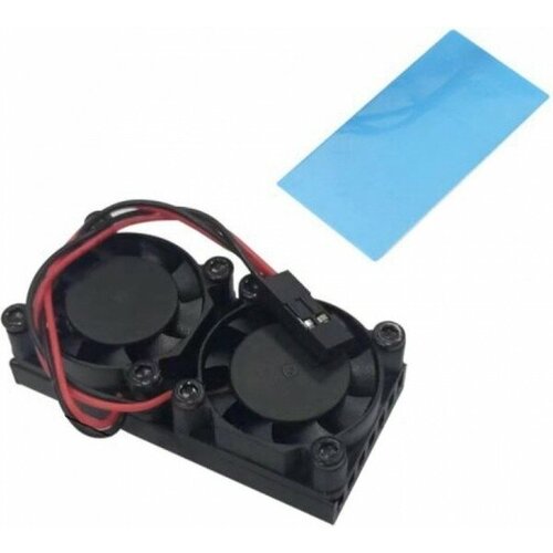 Два вентилятора с радиатором RA535 ACD Double Fans (25*25*7mm) + Radiator (50*25*5mm) for Raspberry Pi 3B+/4B (RASP3409) корпус для raspberry pi 3 model b raspberry pi 2 model b raspberry pi model b black вентилятор и 2 радиатора