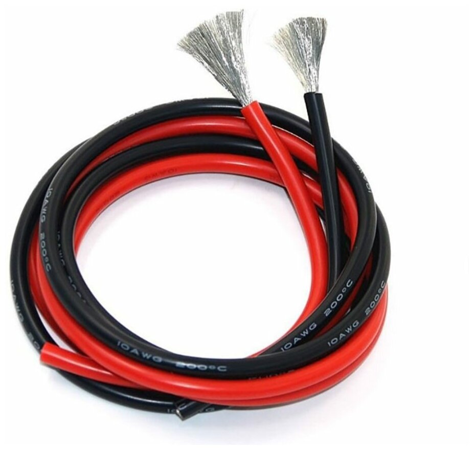 Силиконовый кабель 10awg красный 5м