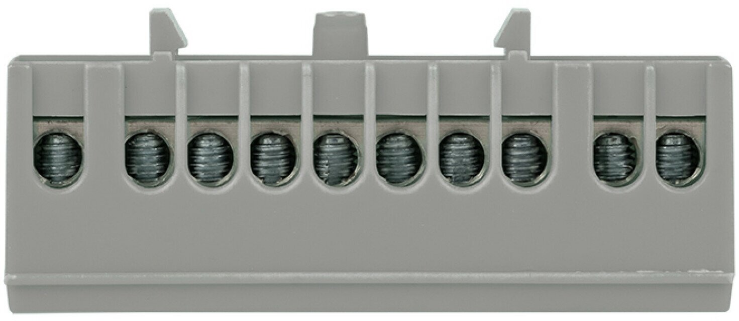 Шина фаза L (6х9мм) 10 отверстий латунь серый изолированный корпус на DIN-рейку EKF PROxima - фотография № 7