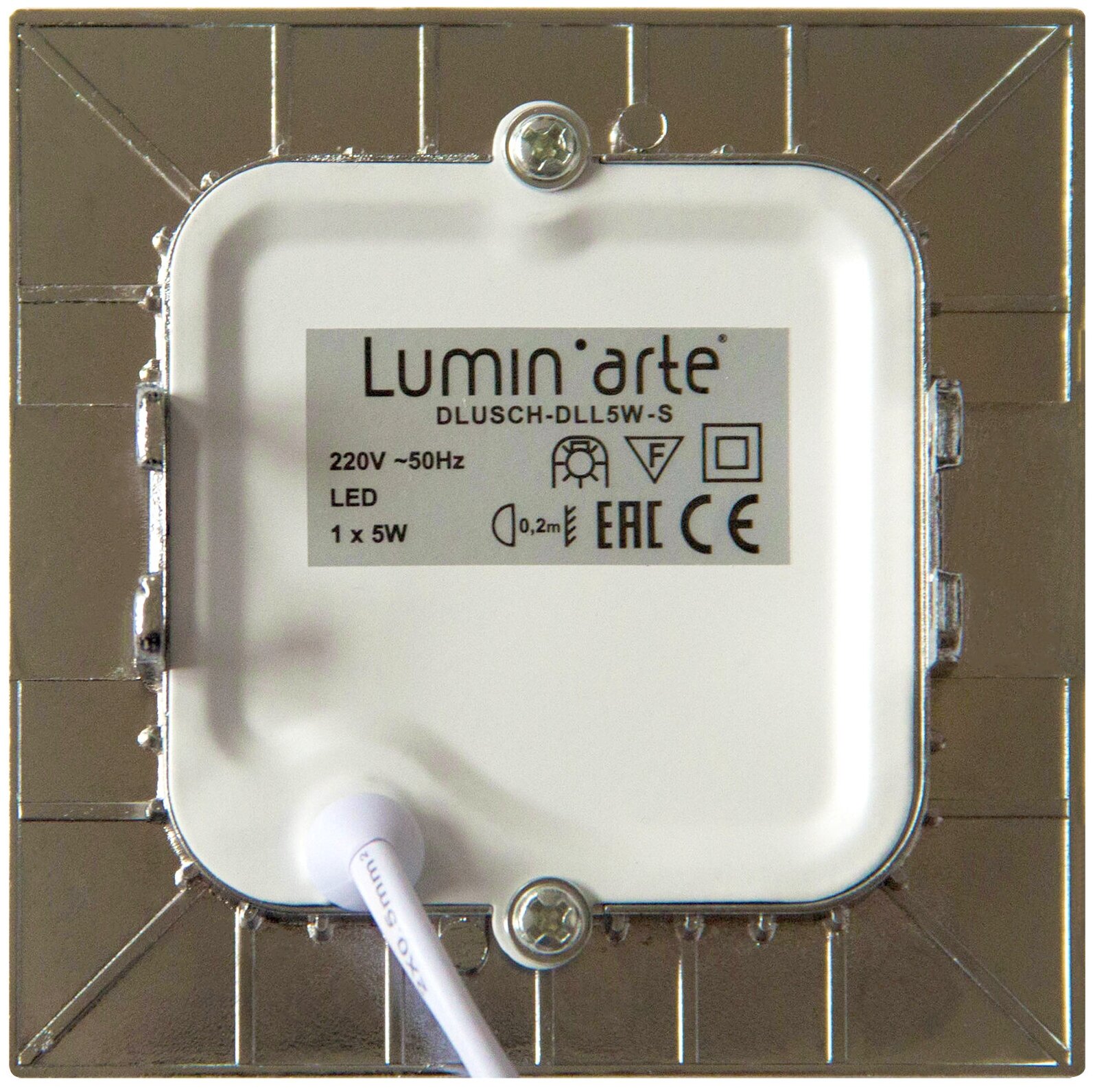 Светильник LED ультратонкий встраиваемый 5W 4000K 325LM квадрат никель 20x80MM 1/50 - фотография № 4