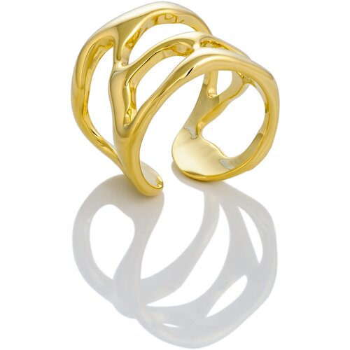Кольцо LIGHT NIGHT, золотой массивное кольцо со сферами размер 17 kalinka