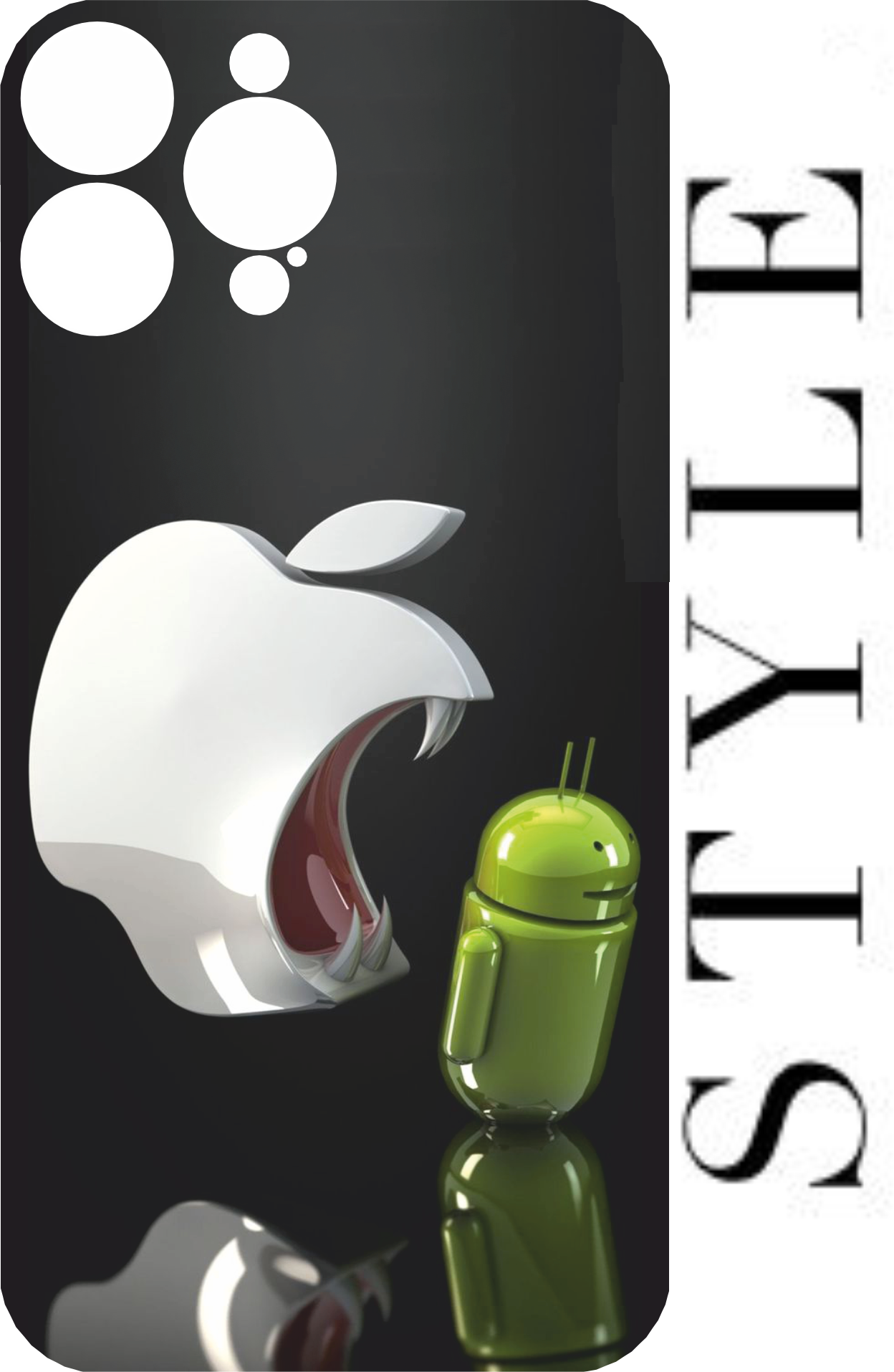 Чехол с рисунком / принтом на Айфон 12 Про Макс / для Apple iPhone 12 Pro Max / ges "Apple против Android"