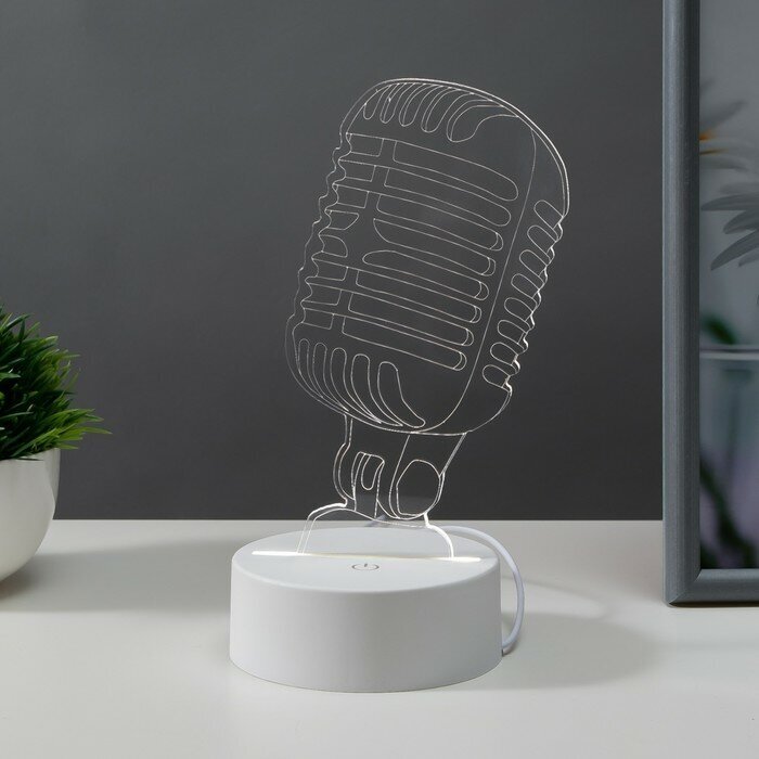 Светильник сенсорный "Микрофон" LED 3 цвета от USB - фотография № 1