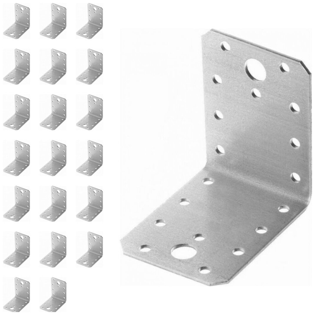 фото Уголок крепежный равносторонний 20х40х40x2 мм, оцинк. - накл. (20 штук)