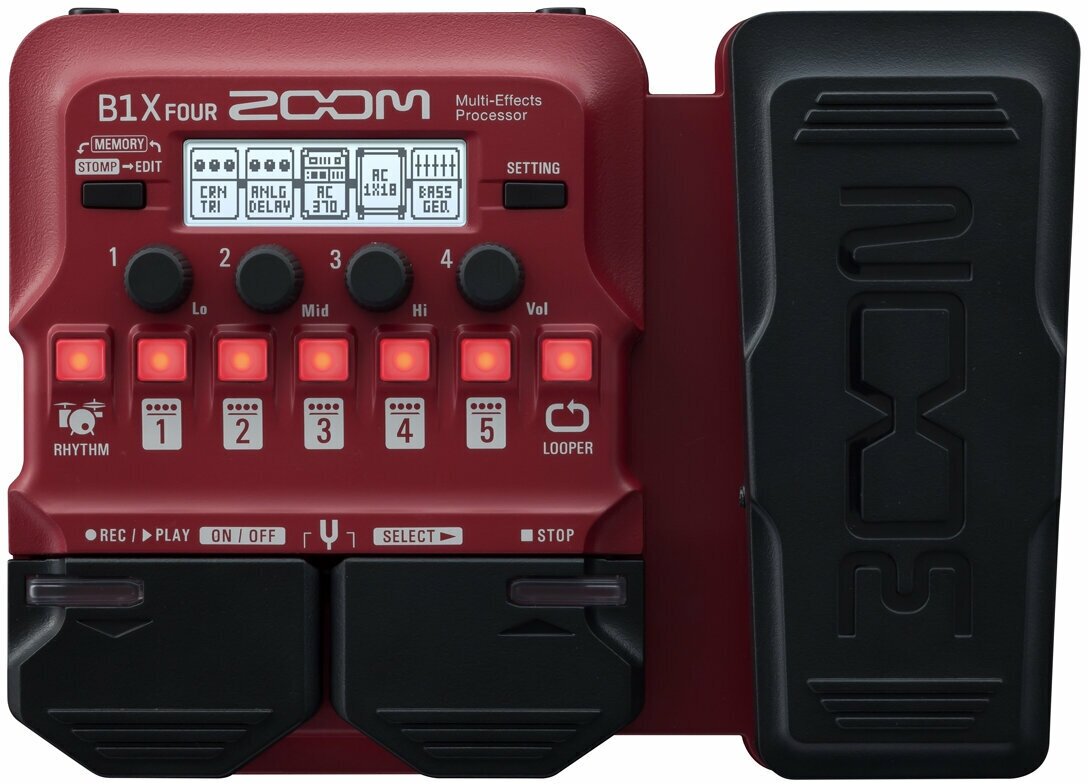 Zoom B1X FOUR басовый процессор мультиэффектов с педалью экспрессии