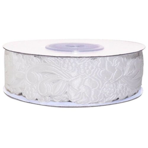 Декоративная лента цветочная белая 20 мм 5 метров