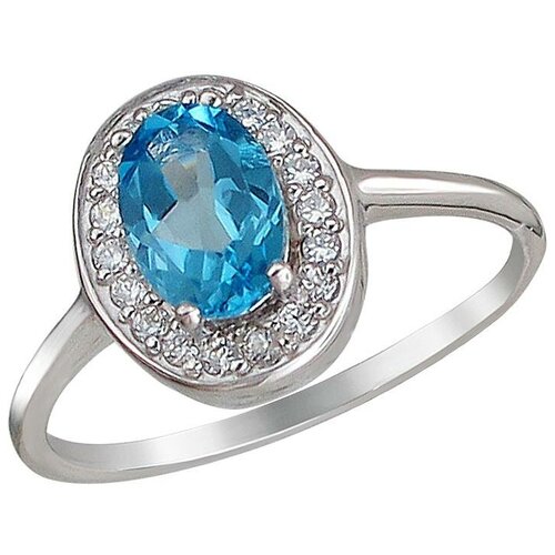 фото Эстет кольцо с топазами и фианитами из серебра г11к351034st, размер 18