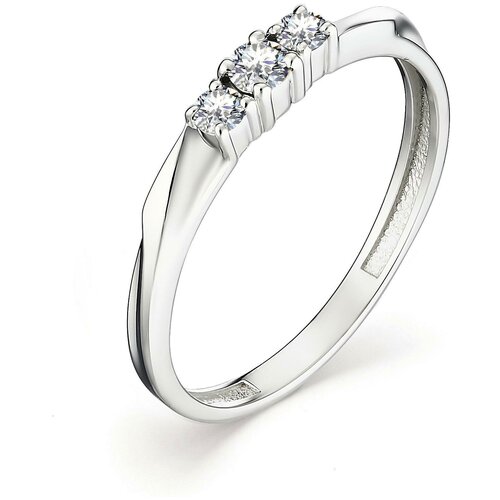 фото Кольцо из белого золота алькор 13126-200 с бриллиантом diamant-online