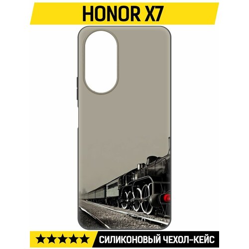 Чехол-накладка Krutoff Soft Case Паровоз для Honor X7 черный чехол накладка krutoff soft case корги для honor x7 черный