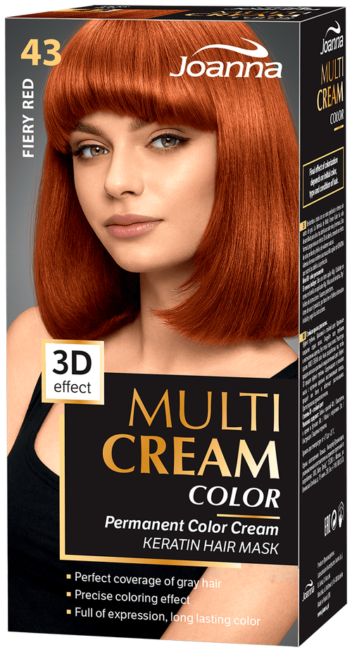 Joanna Multi Cream Color крем-краска для волос, 43 fiery red