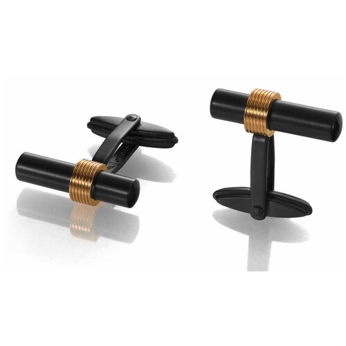 Запонки Porsche Design, нержавеющая сталь, чернение, черный