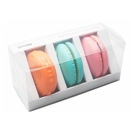 Канцелярский набор KW-Тrio Macaron 6351, зеленый, оранжевый, розовый, 3 предмета