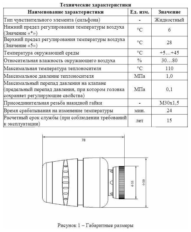Термостатический элемент (термоголовка) Pradex PR700100 М30х1.5