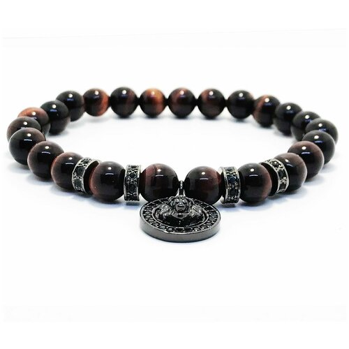 фото Браслет мужской из натуральных камней тигровый глаз оберег на руку, подарок мужчине, мужская бижутерия hustlehard