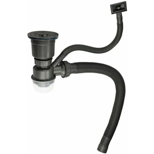 FABIA PROFI 8734 Сифон для мойки большая горловина с переливом графит 1549₽