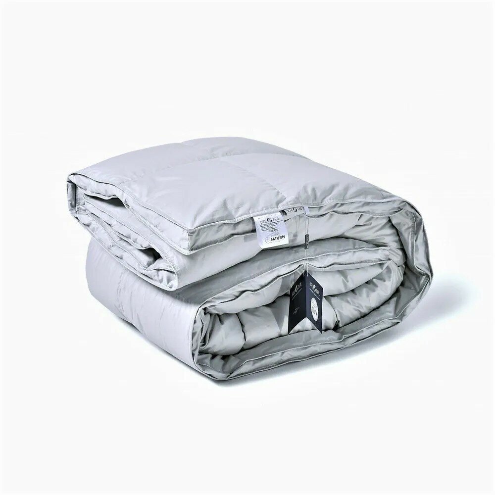 Одеяло пуховое BelPol 1,5 спальное / SATURN GRAY / 140x205 / всесезонное с наполнителем серый гусиный пух - фотография № 2