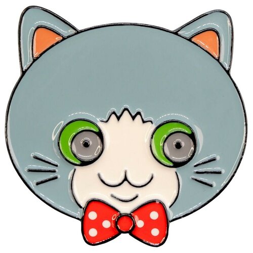 фото Брошь бижутерная кот (замок-булавка, разноцветный) 53837 otokodesign