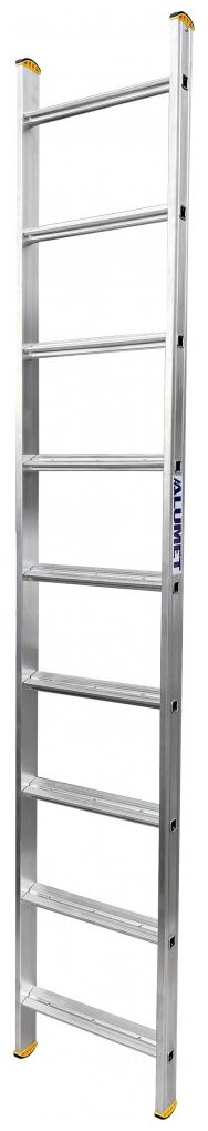 Алюминиевая односекционная приставная лестница Алюмет 9 широких ступеней НК1 5109