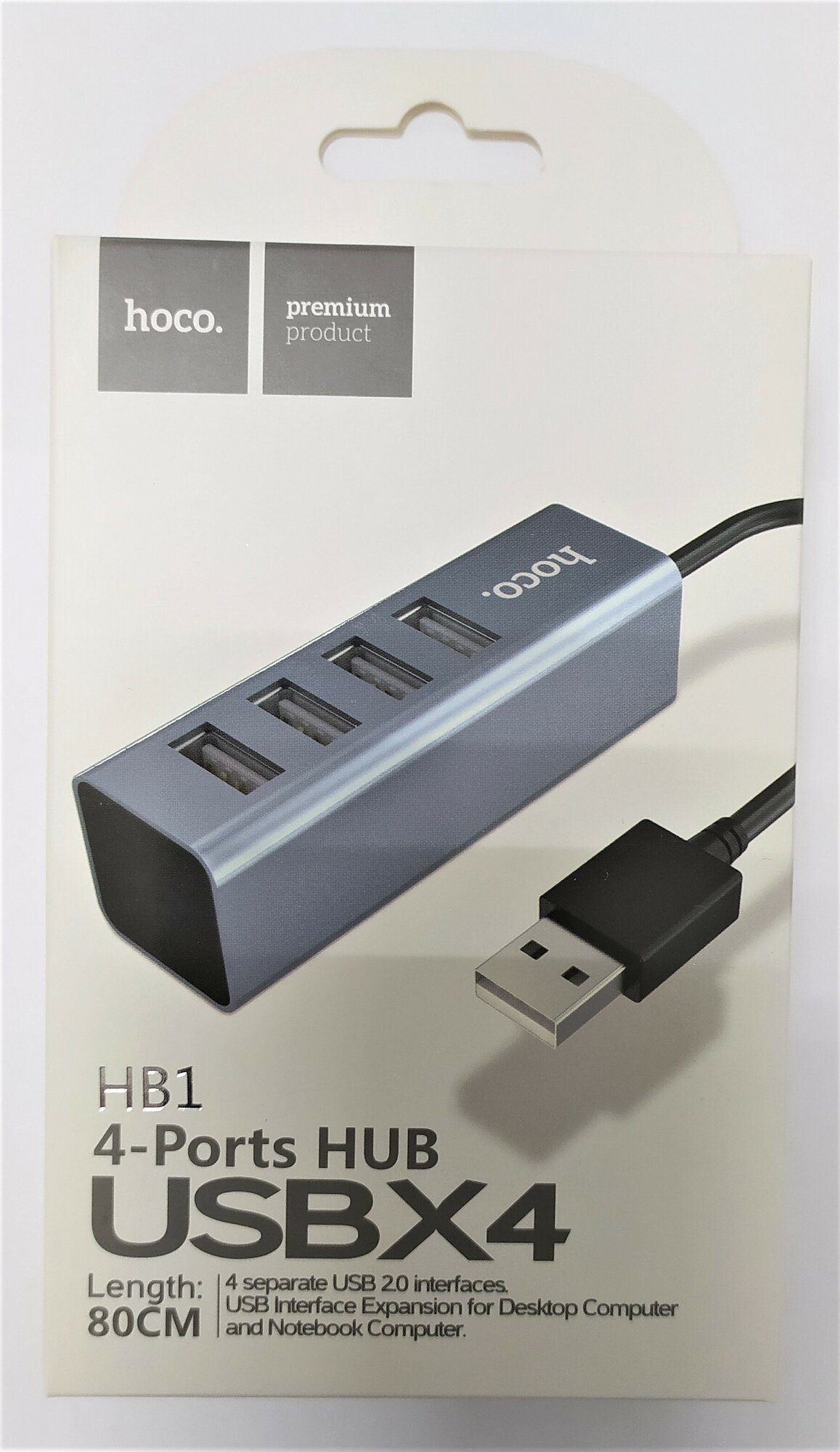 Концентратор Hoco 6957531038139 4*USB, темно-серый - фото №9