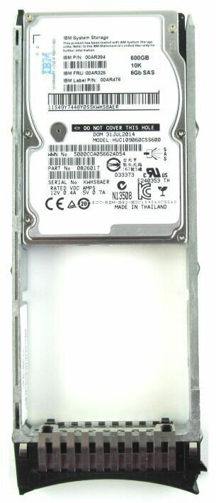 Жесткий диск IBM 2,5"600GB 6G 10K SAS V7000 G2 00AR325