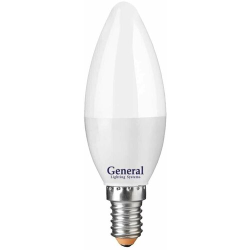Лампа светодиодная E14, 12 Вт, 230 В, свеча, 2700 К, свет теплый белый, General Lighting Systems, GLDEN-CF