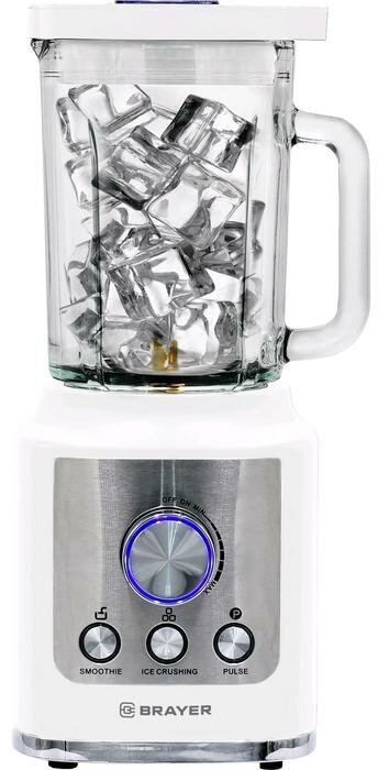 фото BRAYER Блендер BRAYER BR1200WH, стационарный, 1600 Вт, 1.8 л, колка льда, белый