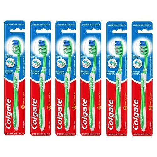 Colgate Зубная щетка Эксперт Чистоты, средней жесткости, 6 штук